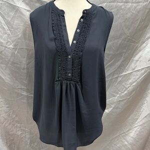 LOFT Dark Gray Sleeveless Blouse